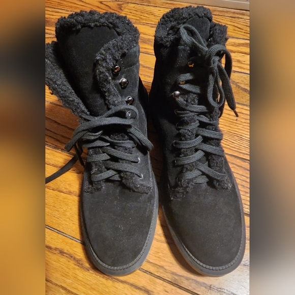 Aquatalia Lenor Suede Shearling Boot sz 7 - Picture 2 of 7